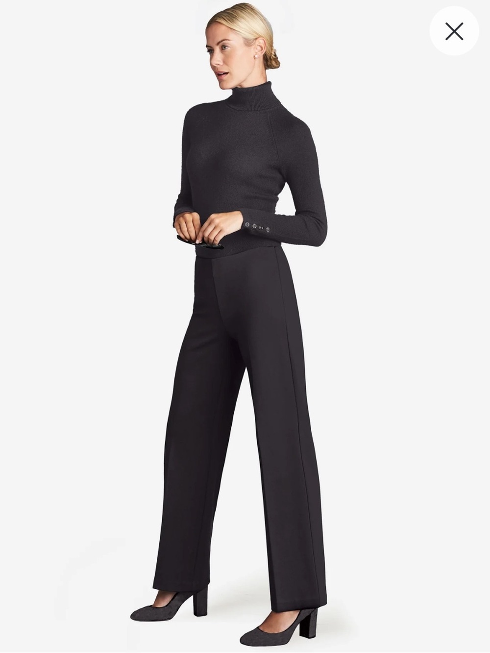 J. McLaughlin Carter Pants Black High-Rise Wide-Leg Pants Size Zip Size 0